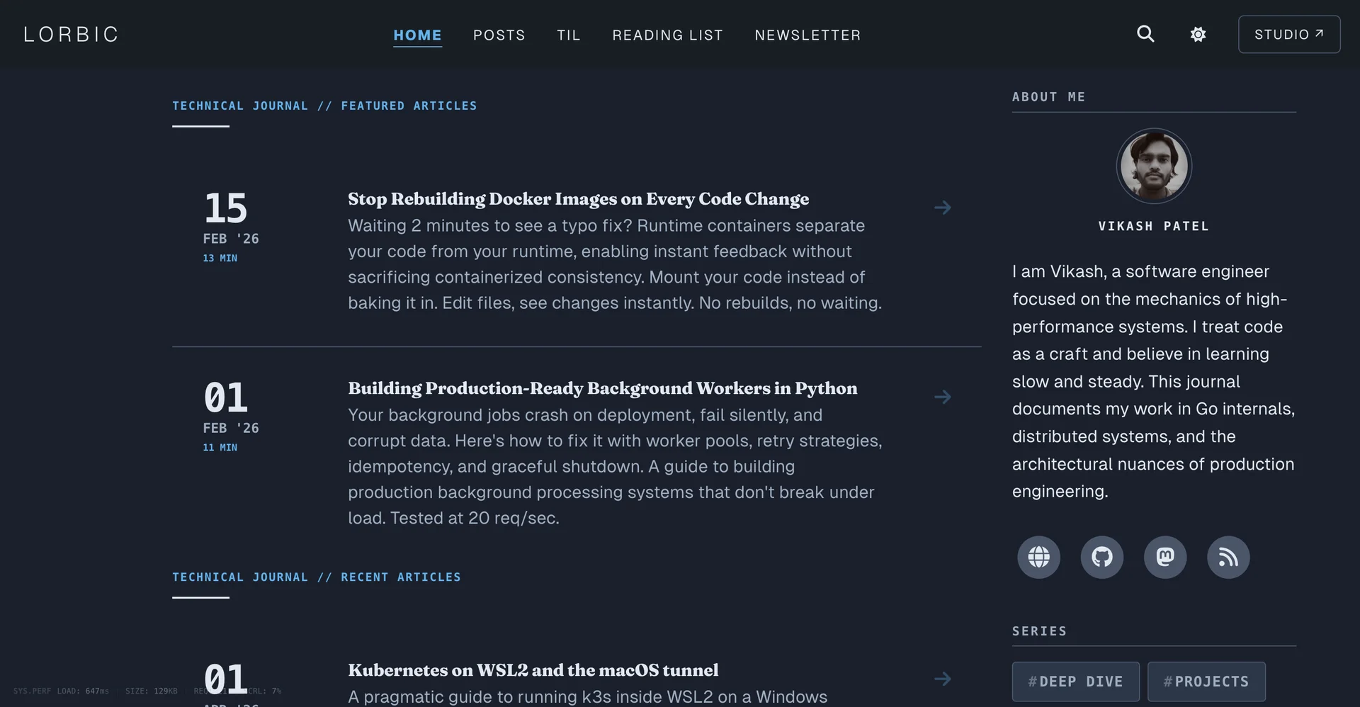 The current 2026 Lorbic dark-mode architecture