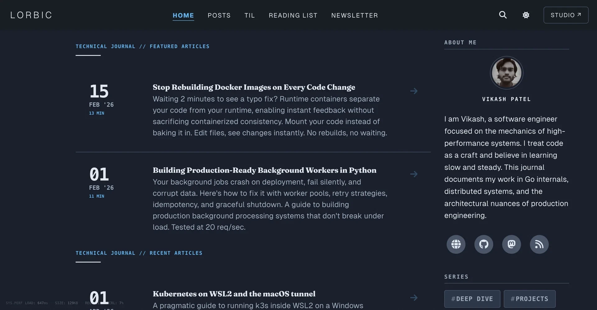 The current 2026 Lorbic dark-mode architecture