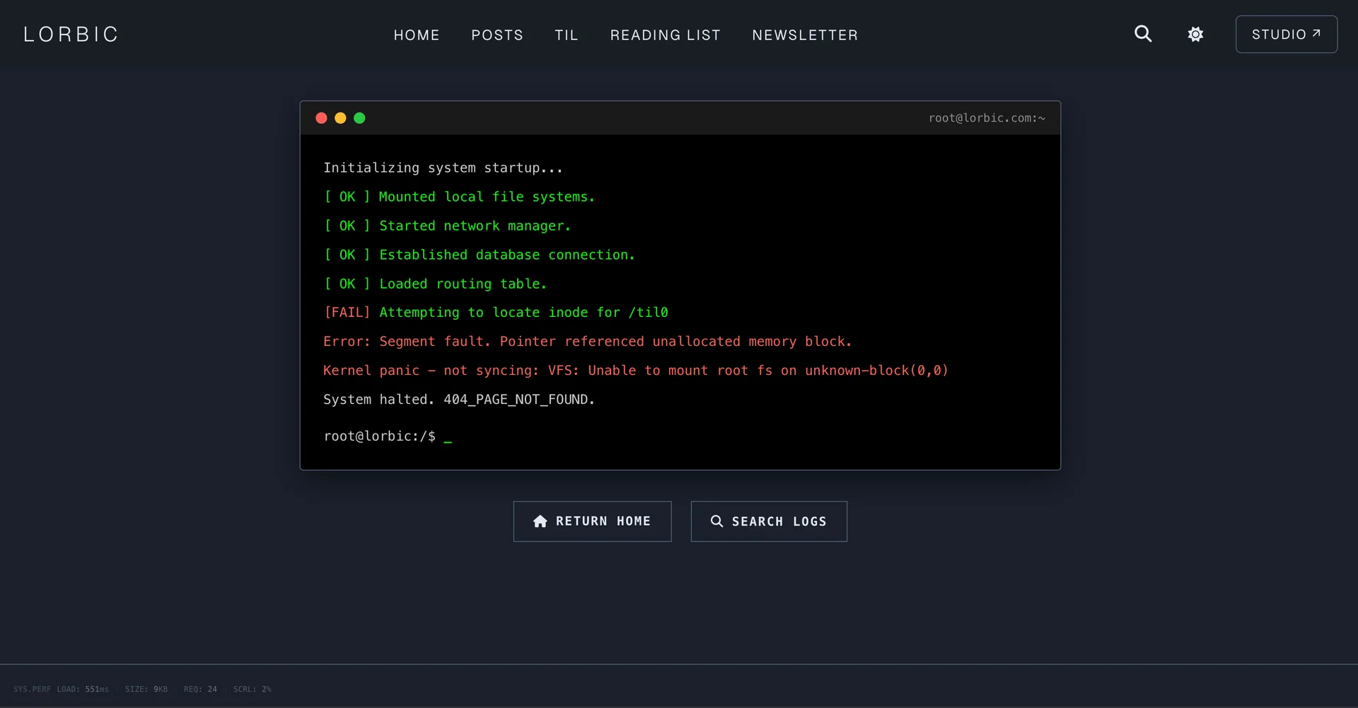 Terminal 404 Page Design